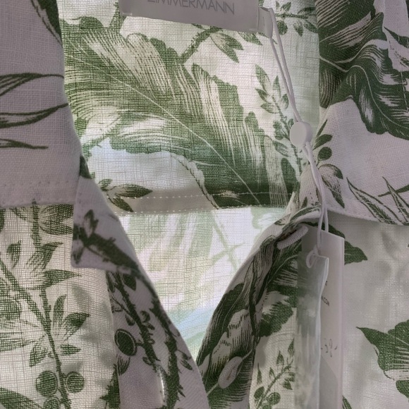 ZIMMERMANN Palm Leaf Print Linen Romper - Picture 11 of 13